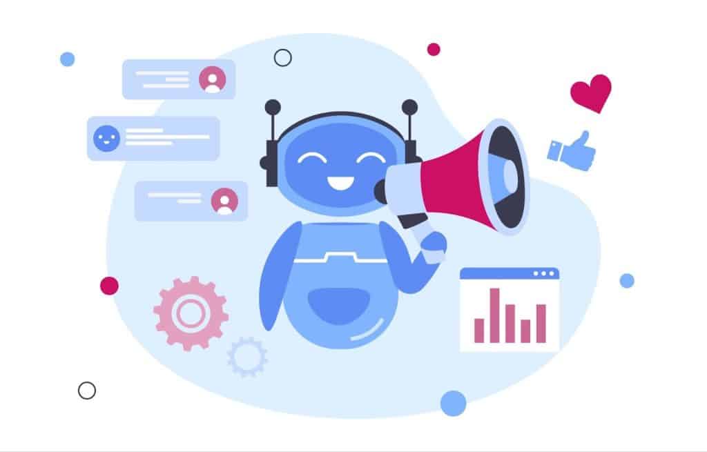 Infographic illustrating strategies for using chatbots to enhance marketing efforts and engage customers effectively.