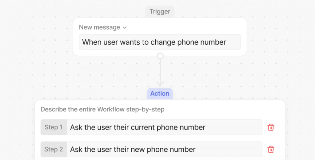 JoyzAI workflow automating phone number change task.