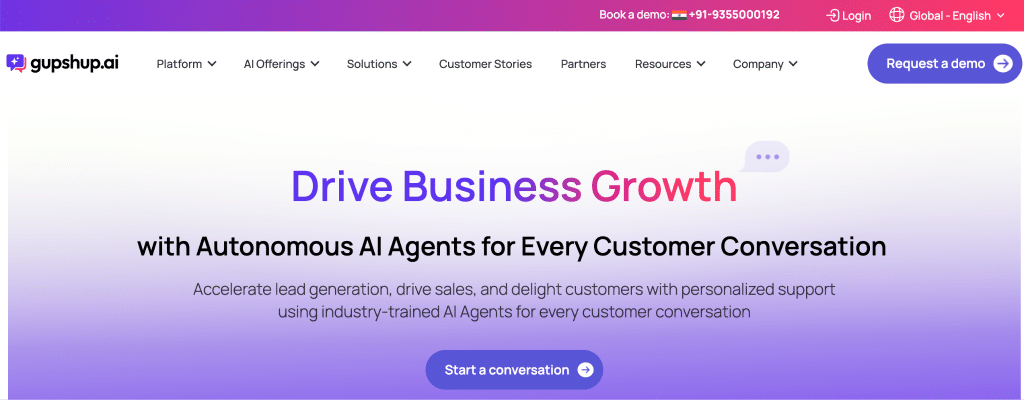 Gupshup chatbot