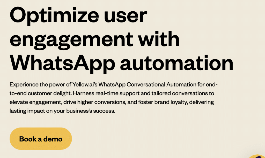 Yellow.ai whatsapp chatbot