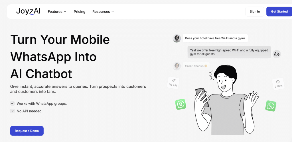 JoyzAI WhatsApp AI chatbot