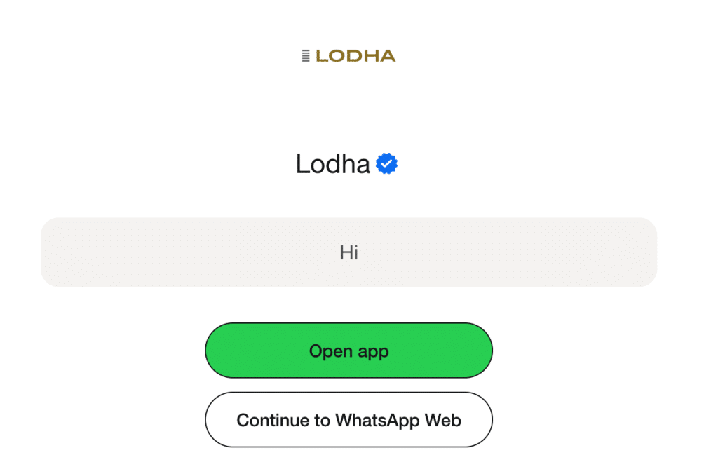 Lodha whatsapp chatbot