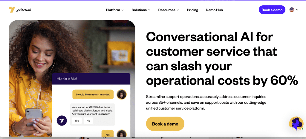 Yellow.ai conversational AI chatbot