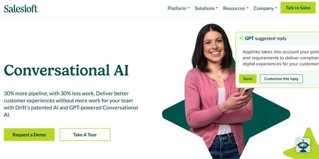 Engage with the conversational AI chatbot interface on mobile