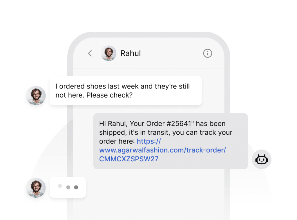 A customer asks JoyzAI for shipping status