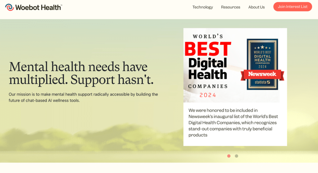 Woebot Health promotes chat-based AI wellness and mental health