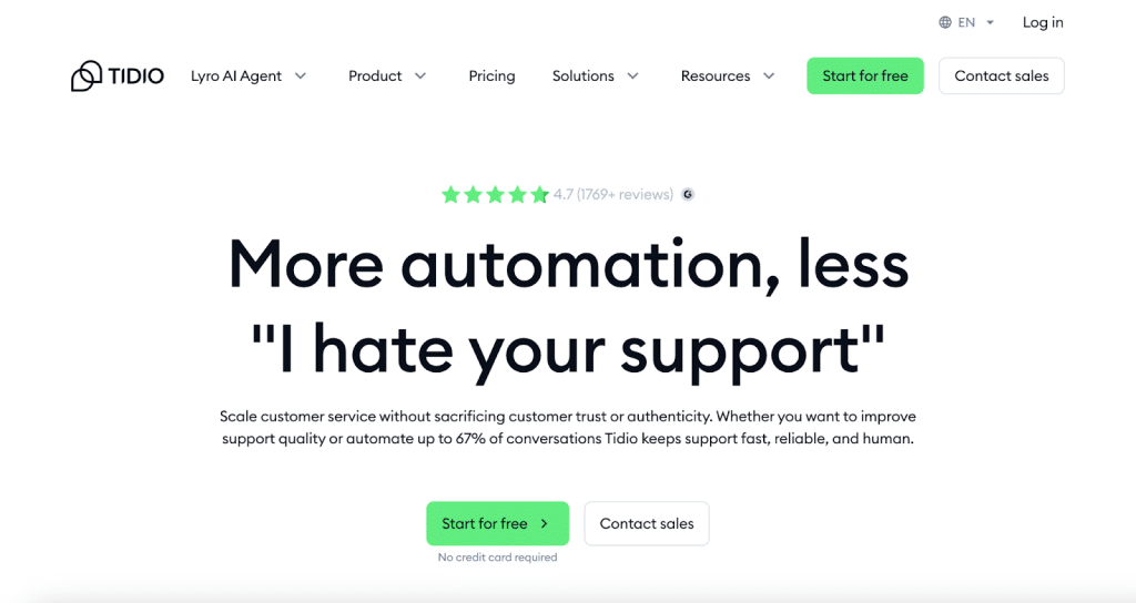 Tidio in best real estate chatbot