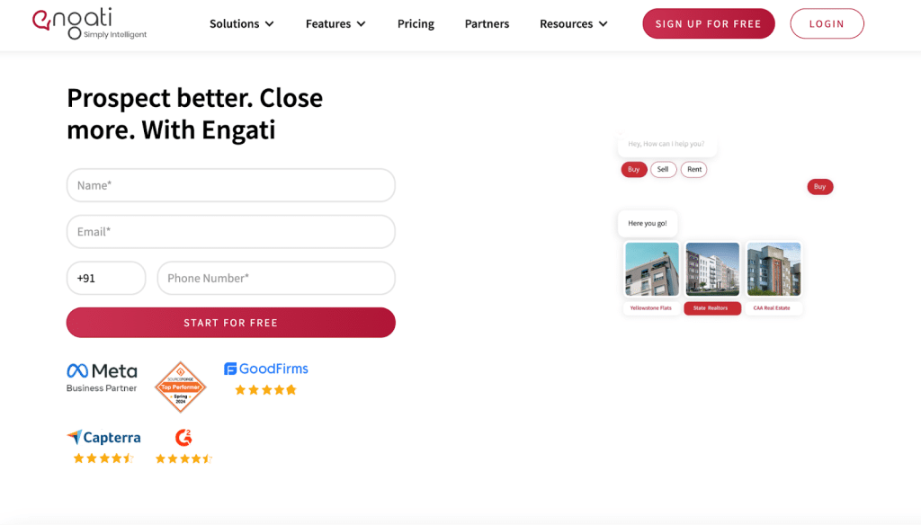 Engati in best real estate chatbot